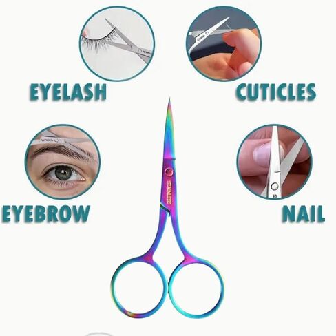 Stainless Steel Ergonomic Cross-Stitch Scissors - Ambidextrous Design for Precise Cutting of Fabric, Sewing, Embroidery and DIY Crafts in Saudi Arabia