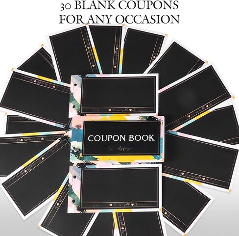 كتاب قسيمة فارغ - 30 قسيمة ملء فارغة لجميع المناسبات، كتاب قسيمة شخصي DIY، هدية عيد ميلاد ممتعة أو عيد الميلاد لصديقها وزوجته وزوجها وصديقتها المفضلة in Kuwait