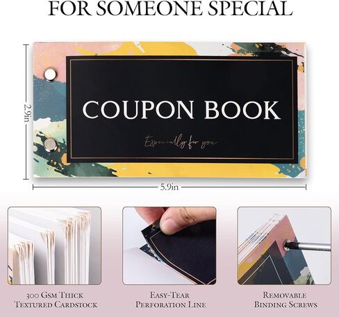 كتاب قسيمة فارغ - 30 قسيمة ملء فارغة لجميع المناسبات، كتاب قسيمة شخصي DIY، هدية عيد ميلاد ممتعة أو عيد الميلاد لصديقها وزوجته وزوجها وصديقتها المفضلة in Kuwait