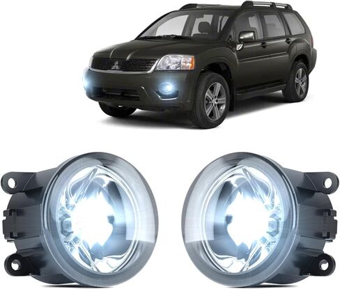 مجموعة مصابيح الضباب تناسب Mitsubishi Endeavour 2006-2011 مع لمبات 6500K أبيض بارد 400% فائق السطوع، استبدال مجموعة مصابيح الضباب 2142047NAQ، التوصيل والتشغيل، حزمة من 2 in Kuwait