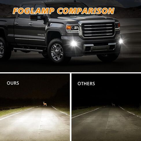 Professional Fog Light Assembly, Clear Waterproof Front Driving Lamps Kit Compatible with 2015-2019 GMC Sierra 2500HD/ 3500HD DOT Approved in Saudi Arabia