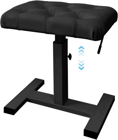 lumizone Height Adjustable Piano Bench Hydraulic Lifting Keyboard Bench with PU Leather Modern Leather Heavy Duty Piano Stool High Density Sponge Lining Alloy Material, Black Gloss in Kuwait