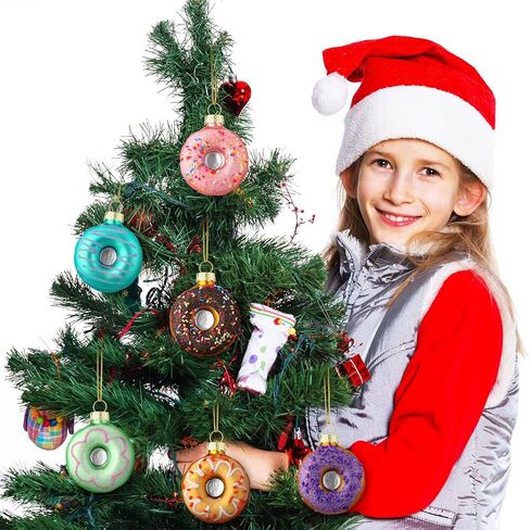 6 حزمة عيد الميلاد كب كيك الحلي الزجاج شجرة عيد الميلاد دونات شنقا الحلي البسيطة الزجاج المنفوخ كب كيك دونات الحلوى مجموعة لشجرة عيد الميلاد قلادة المنزل حفلة عيد ميلاد الديكور (نمط الكعكة) in Saudi Arabia