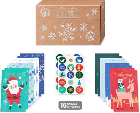 American Greetings Christmas Cards with Envelopes, Money Gift Card Holder, Rainbow Christmas Designs (16-Count) in Saudi Arabia