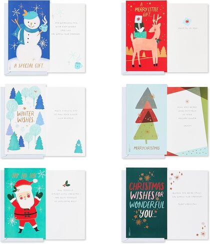 American Greetings Christmas Cards with Envelopes, Money Gift Card Holder, Rainbow Christmas Designs (16-Count) in Saudi Arabia