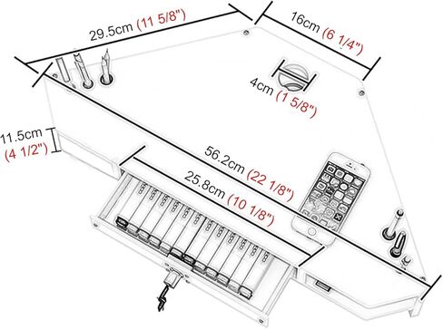 Corner Monitor Stand Lifting Computer Monitor Stand with Lock & Key, Monitor Stand Riser Desk Organizer with Drawers, Notebook Laptop Corner Stand for Organize(Natural) in Saudi Arabia