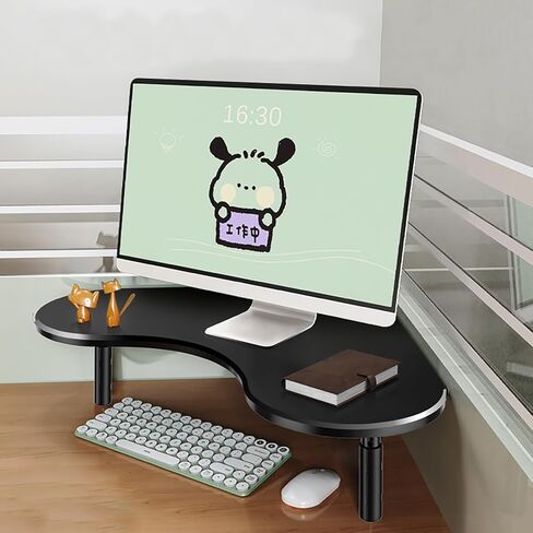 Corner Monitor Stand Acrylic Corner Riser for Computer Monitor/Laptop/Flat Screen, Office Desk Laptop Screen Rack for Lifting, Save Space Organizers Shelf (Color : White) in Saudi Arabia