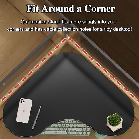 Corner Monitor Stand Acrylic Corner Riser for Computer Monitor/Laptop/Flat Screen, Office Desk Laptop Screen Rack for Lifting, Save Space Organizers Shelf (Color : White) in Saudi Arabia