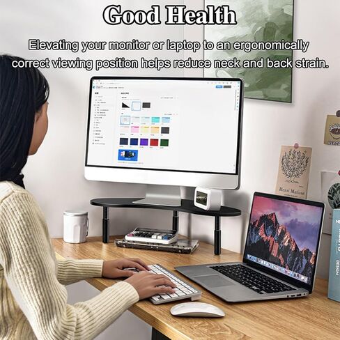 Corner Monitor Stand Acrylic Corner Riser for Computer Monitor/Laptop/Flat Screen, Office Desk Laptop Screen Rack for Lifting, Save Space Organizers Shelf (Color : White) in Saudi Arabia