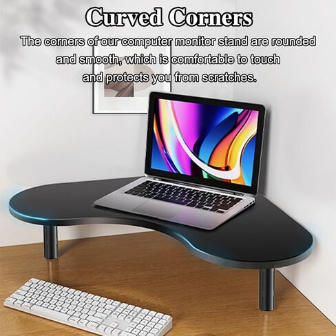Corner Monitor Stand Acrylic Corner Riser for Computer Monitor/Laptop/Flat Screen, Office Desk Laptop Screen Rack for Lifting, Save Space Organizers Shelf (Color : White) in Saudi Arabia