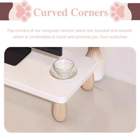 Corner Monitor Stand Desk Triangle Monitor Organizers Riser for Workspace, Office Computer Corner Stand for Desktop, Screen Storage Bracket/Projector Scanner Rack(White) in Saudi Arabia