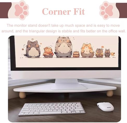 Corner Monitor Stand Desk Triangle Monitor Organizers Riser for Workspace, Office Computer Corner Stand for Desktop, Screen Storage Bracket/Projector Scanner Rack(White) in Saudi Arabia