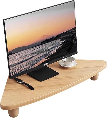 Corner Monitor Stand Desk Triangle Monitor Organizers Riser for Workspace, Office Computer Corner Stand for Desktop, Screen Storage Bracket/Projector Scanner Rack(White) in Saudi Arabia