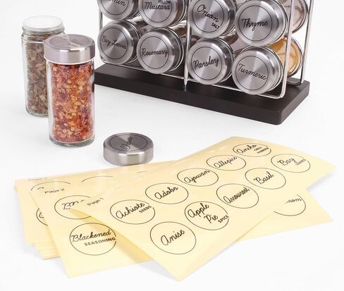 Orii Spice Labels - Clear Round - 160 Pre-Printed +20 Blank in Saudi Arabia