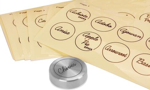 Orii Spice Labels - Clear Round - 160 Pre-Printed +20 Blank in Saudi Arabia