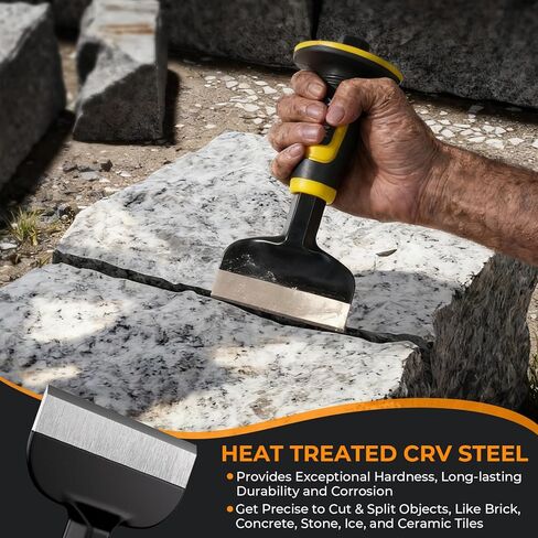 INCLY 7 Pcs Geology Rock Pick Equipment Kit, 3lb Sledge &32 oz Rock Hammer with 2PCS 12" Mason Concrete Chisel.Safety Glasses, Jewelers loupe, Tool Set for Hounding, GoldMining, Stone Breaking in Kuwait