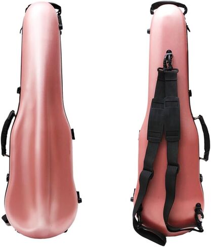 Dazzling Hard Shell Violin Case 4/4 Full Size Strong Light Carbon Fiber Violin Box Cello style Shaped Flight Case with Straps Travel Violin Case (Violet) in Kuwait