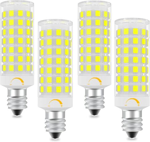 TAIYALOO E11 LED Bulb 100W Halogen Bulbs Equivalent,T4 Mini Candelabra LED Bulb Dimmable,Warm White 3000K,10W 1000LM JDE11 120V 100W LED for Ceiling Fans,Chandeliers,Cabinet Lighting,4 Pack in Kuwait