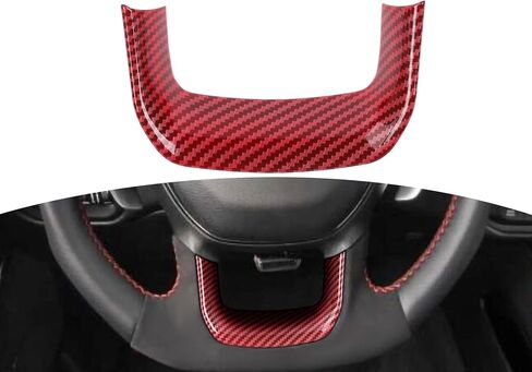 for RAM TRX Steering Wheel Panel Trim Sticker for RAM TRX 2018 2019 2020 2021 2022 2023 2024-Present Red Carbon Fiber Interior Accessories 1pc in Saudi Arabia