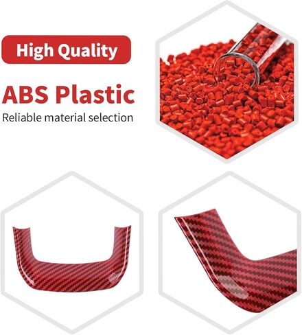 for RAM TRX Steering Wheel Panel Trim Sticker for RAM TRX 2018 2019 2020 2021 2022 2023 2024-Present Red Carbon Fiber Interior Accessories 1pc in Saudi Arabia
