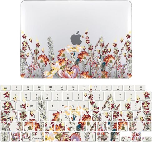 حافظة IVY Flowering Straw الشفافة لجهاز MacBook Air 13 مع M2 (الموديلات: A2681) حافظة صلبة مع مجموعة غطاء لوحة المفاتيح - B in Kuwait