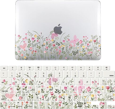 حافظة IVY Flowering Straw الشفافة لجهاز MacBook Air 13 مع M2 (الموديلات: A2681) حافظة صلبة مع مجموعة غطاء لوحة المفاتيح - B in Kuwait