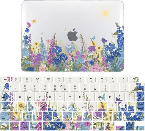 حافظة IVY Flowering Straw الشفافة لجهاز MacBook Air 13 مع M2 (الموديلات: A2681) حافظة صلبة مع مجموعة غطاء لوحة المفاتيح - B in Kuwait