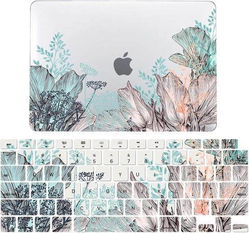 حافظة IVY Flowering Straw الشفافة لجهاز MacBook Air 13 مع M2 (الموديلات: A2681) حافظة صلبة مع مجموعة غطاء لوحة المفاتيح - B in Kuwait