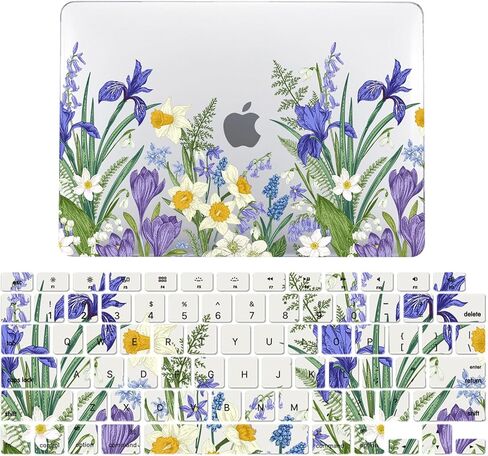 حافظة IVY Flowering Straw الشفافة لجهاز MacBook Air 13 مع M2 (الموديلات: A2681) حافظة صلبة مع مجموعة غطاء لوحة المفاتيح - B in Kuwait