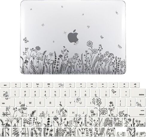 حافظة IVY Flowering Straw الشفافة لجهاز MacBook Air 13 مع M2 (الموديلات: A2681) حافظة صلبة مع مجموعة غطاء لوحة المفاتيح - B in Kuwait