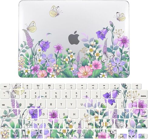 حافظة IVY Flowering Straw الشفافة لجهاز MacBook Air 13 مع M2 (الموديلات: A2681) حافظة صلبة مع مجموعة غطاء لوحة المفاتيح - B in Kuwait