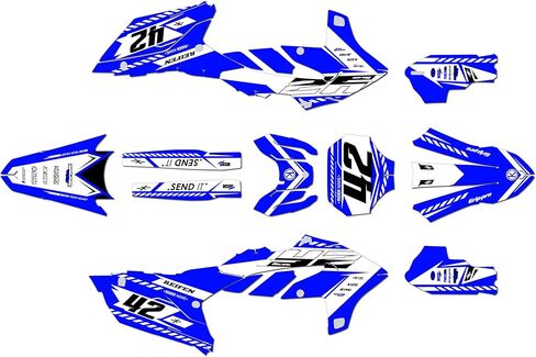 مجموعة رسومات لـ Yamaha YZ450FX 2024-26 وYZ250FX 2025-26 Lethal Series Blue-Shift 9 Mil - Easy Go - ملصق دراجة نارية للدراجة الترابية، ملصق سباق Dirtbike Motocross بدون بلاستيك in Kuwait