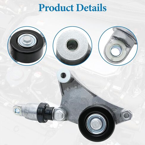 Belt Tensioner Assembly with Pulley Compatible with 2001-2005 Toyota RAV4, 2001-2007 Highlander, 2002-2006 Camry, 2005-2010 Scion tC, 2002-2006 Solara, Replaces# 166200W110, 1662028010 in Saudi Arabia