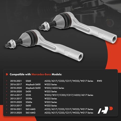 A-Premium 2 x Front Outer Tie Rod Ends, Compatible with Mercedes-Benz S560 2018-2021, Maybach S600 2016-2017, Maybach S650 2018-2020, S450 2018-2020, S550, S550e, S560e, S600, S63 AMG, S65 AMG in Saudi Arabia