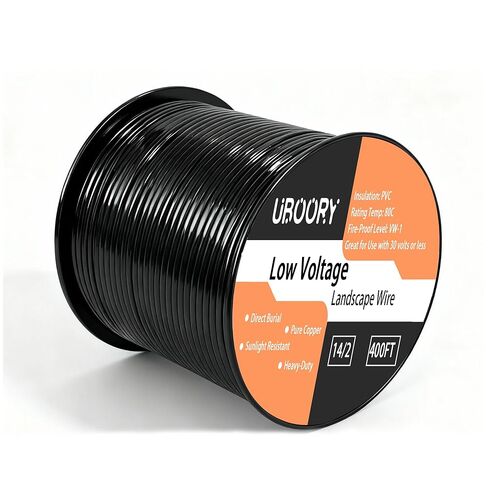 14/2 Low Voltage Landscape Wire, 14 Gauge Wire 2 Conductor 100 Feet, Low Voltage Wire, Outdoor Direct Burial Electrical Wire, Copper Wire in Kuwait
