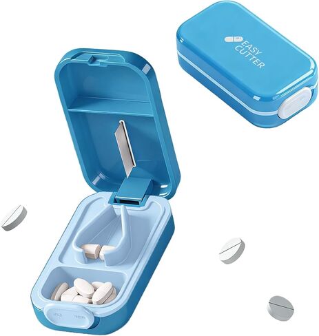 Pill Cutter Splitter for Small or Large Pills with Safety Lock - Accurate and Easy Travel-Friendly Design for Daily Use (Purple) in Kuwait