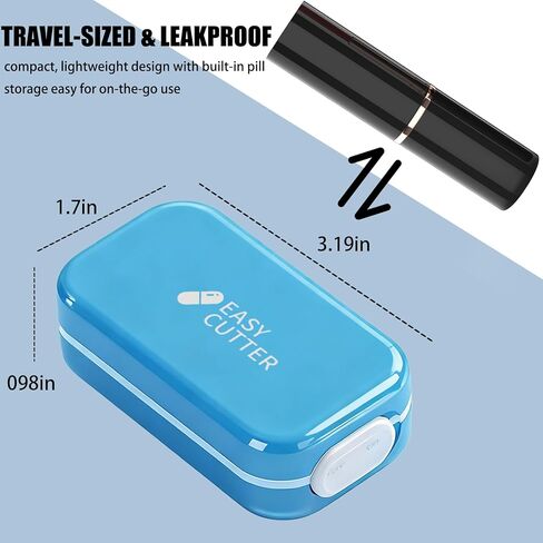 Pill Cutter Splitter for Small or Large Pills with Safety Lock - Accurate and Easy Travel-Friendly Design for Daily Use (Purple) in Kuwait