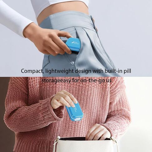 Pill Cutter Splitter for Small or Large Pills with Safety Lock - Accurate and Easy Travel-Friendly Design for Daily Use (Purple) in Kuwait