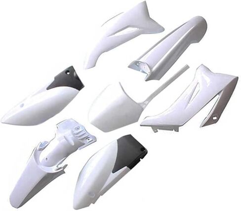 TTR110 Plastic Fender Fairing Kit with Metal Mounting Bracket for TTR110 TTR110E TTR 110 Pit Dirt Bike – ABS Fenders, Shrouds, Number Plate & Side Panels Body Plastics Replacement Set (White) in Saudi Arabia