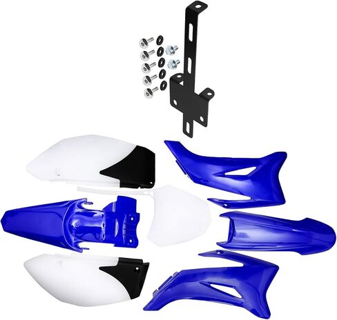 TTR110 Plastic Fender Fairing Kit with Metal Mounting Bracket for TTR110 TTR110E TTR 110 Pit Dirt Bike – ABS Fenders, Shrouds, Number Plate & Side Panels Body Plastics Replacement Set (White) in Saudi Arabia