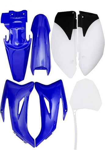 TTR110 Plastic Fender Fairing Kit with Metal Mounting Bracket for TTR110 TTR110E TTR 110 Pit Dirt Bike – ABS Fenders, Shrouds, Number Plate & Side Panels Body Plastics Replacement Set (White) in Saudi Arabia
