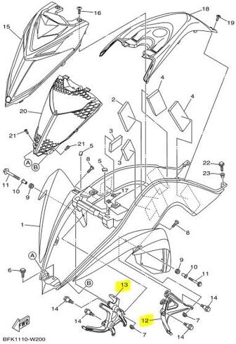 OEM Front Fender Headlight Mounting Brackets Fender Stay For Yamaha Raptor 700 700R (2013-2025) 1PE-F1513-01-00 1PE-F1514-01-00 in Saudi Arabia