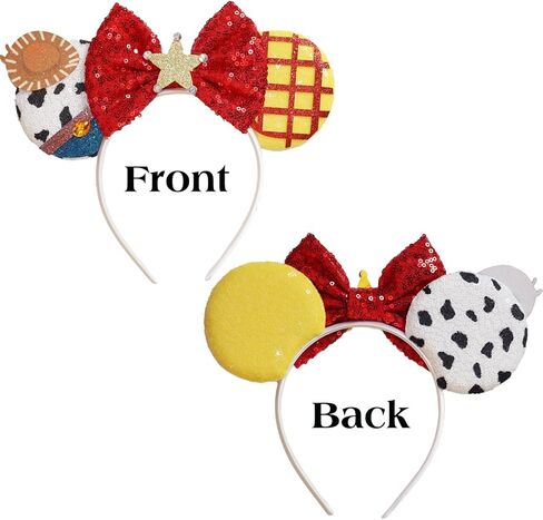 FACHPINT Mouse Ears, Green ears for Boy, Mouse Ears Headband for Women Photo Props, Cute Halloween Mouse Ears for Theme Park Accessories, Sequin Halloween Ears for Party in Saudi Arabia