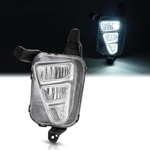 HECASA LED ضوء الضباب الأيسر متوافق مع 2016-2018 Kia Optima استبدال لـ KI2592157 92201D5000 المصد الأمامي القيادة مصباح الضباب الخفيف عدسة واضحة - جانب السائق in Kuwait