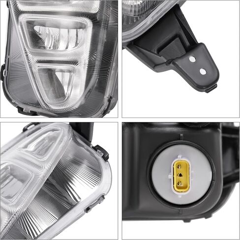 HECASA LED ضوء الضباب الأيسر متوافق مع 2016-2018 Kia Optima استبدال لـ KI2592157 92201D5000 المصد الأمامي القيادة مصباح الضباب الخفيف عدسة واضحة - جانب السائق in Kuwait