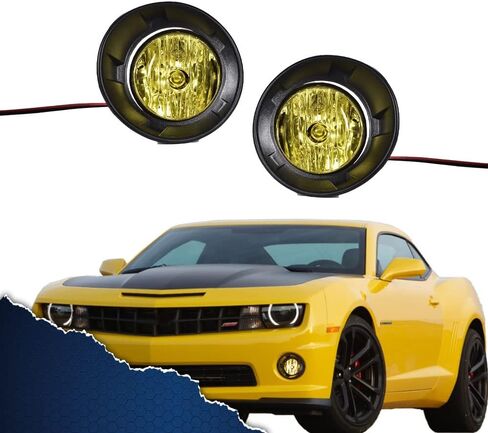 CHEDA Fog Lights Compatible with 2010 2011 2012 2013 Chevy Camaro 2PCS Bumper Lamps+Bulbs Complete Kit (Clear Lens) in Saudi Arabia