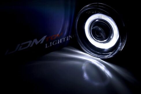 مصابيح الضباب بعدسة العرض iJDMTOY مع حلقات هالة LED متوافقة مع دودج دورانجو داكوتا، أسبن 300C، كومباس جراند شيروكي، ميتسوبيشي رايدر in Saudi Arabia