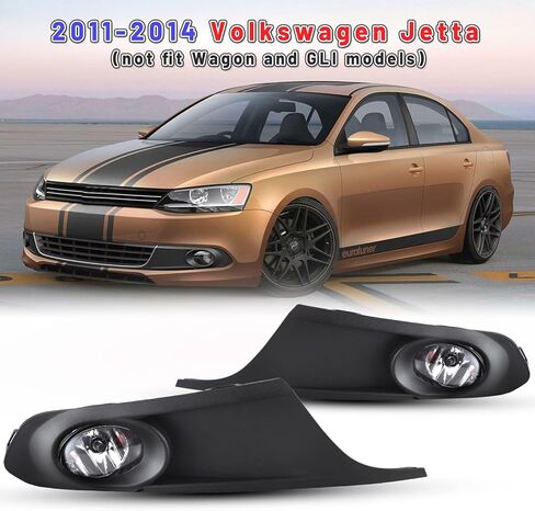Fog Lights compatible for Volkswagen Jetta 2011 2012 2013 2014 VW Lamps Assembly Driver Passenger Replacement in Saudi Arabia
