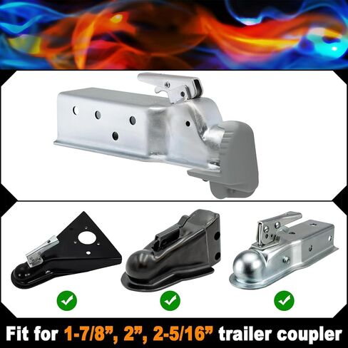 أقفال وصلة مقطورة رومون صفراء مع مفاتيح، مقاس عالمي يناسب 1-7/8 بوصة، 2 بوصة، و2-5/16 بوصة، قفل لسان مقطورة فولاذي شديد التحمل قابل للتعديل للقوارب والمقطورات والمركبات الترفيهية، وصلات مضادة للسرقة، عبوة واحدة in Kuwait