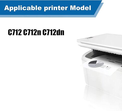 استبدال وحدة الطبل C712 المتوافقة لـ OKI 46507404 46507403 46507402 46507401 إنتاجية عالية للاستخدام مع طابعة C712 C712n C712dn (4 عبوات أسود + سماوي + أصفر + أرجواني) in Kuwait